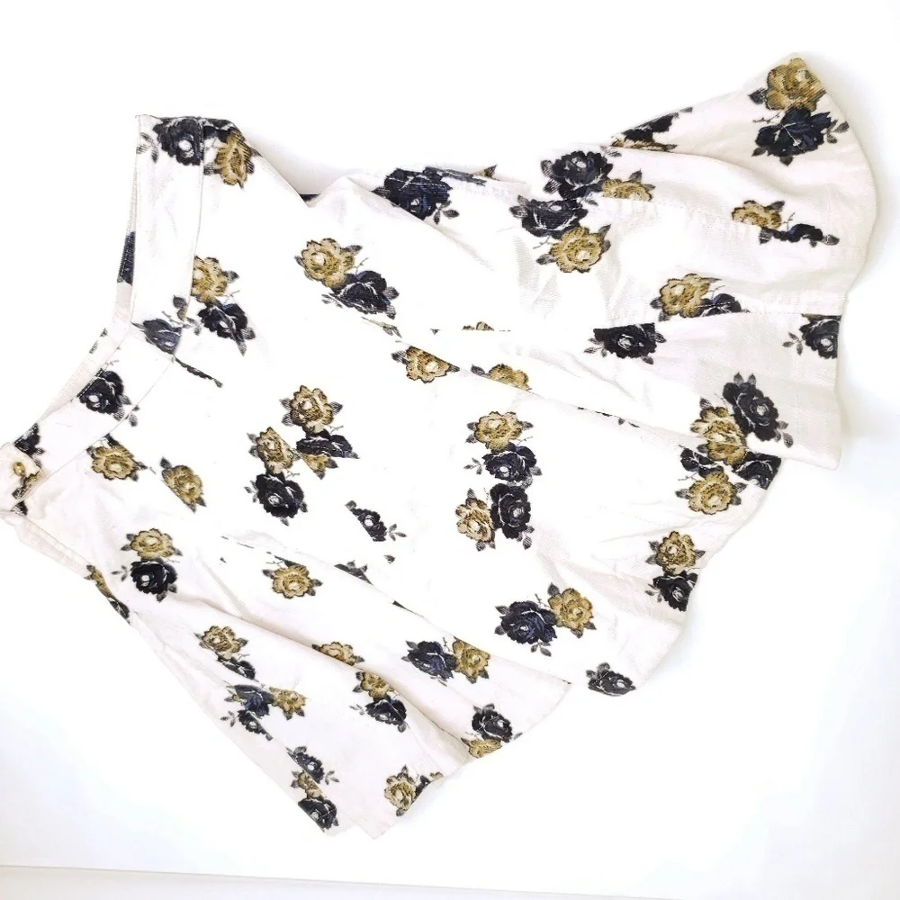 Free People High Waisted Corduroy floral skirt sz4 - Picture 5 of 6